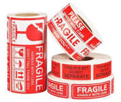 Self-Adhesive Labels 152x50mm 250 Roll Bold Red Fragile Stickers for Shipping Boxes