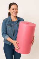 Premium Pink Anti-Static Bubble Wrap 750mm Wide x 100m Small 10mm Bubbles for Tech Fragile Items