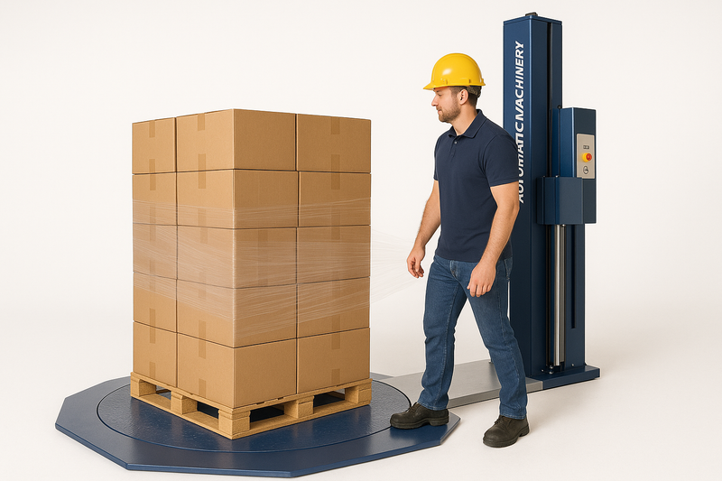 High-Performance Pallet Wrap Machine Premium Turntable Wrapper with Touchscreen Film System