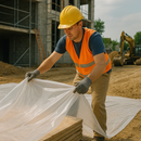 Premium 1000 Gauge Clear Polythene Sheeting Heavy Duty Protection Roll 4m x 25m by Tuffreel