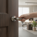 Round Lever Door Handle with Curved Cylinder Design