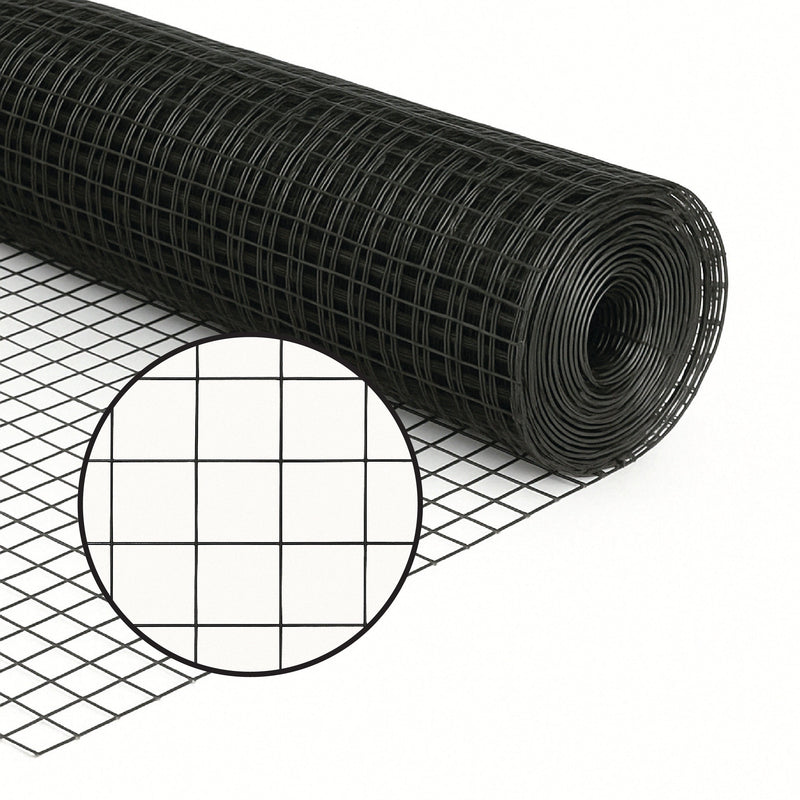 Premium Black PVC Coated Welded Wire Mesh – 25x25mm Square Hole, Medium-weight