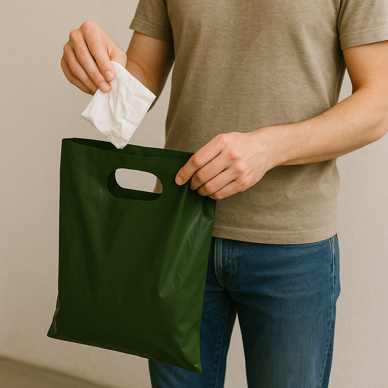 Premium Harrods Green Plastic Carrier Bags 50 Micron Strong Varigauge Retail Bags with Handles Pack of 100