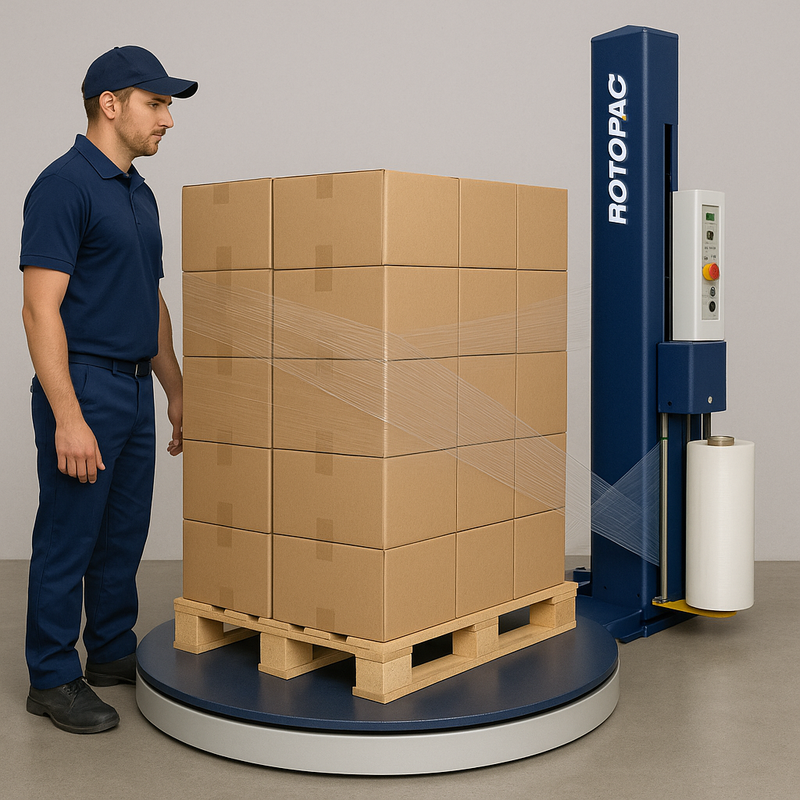 High-Performance Pallet Wrap Machine Power Pre-Stretch up to Save Film Time Money