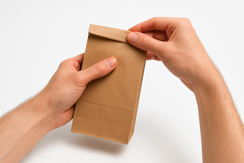Premium Brown Kraft 70gsm Recyclable Block Bottom Grocery Takeaway Paper Bags