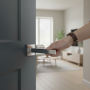 Square Lever Door Handle Set in Polished Chrome Finish