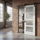 Internal Sliding Door Set with 4 Light Obscure Glass Pane...