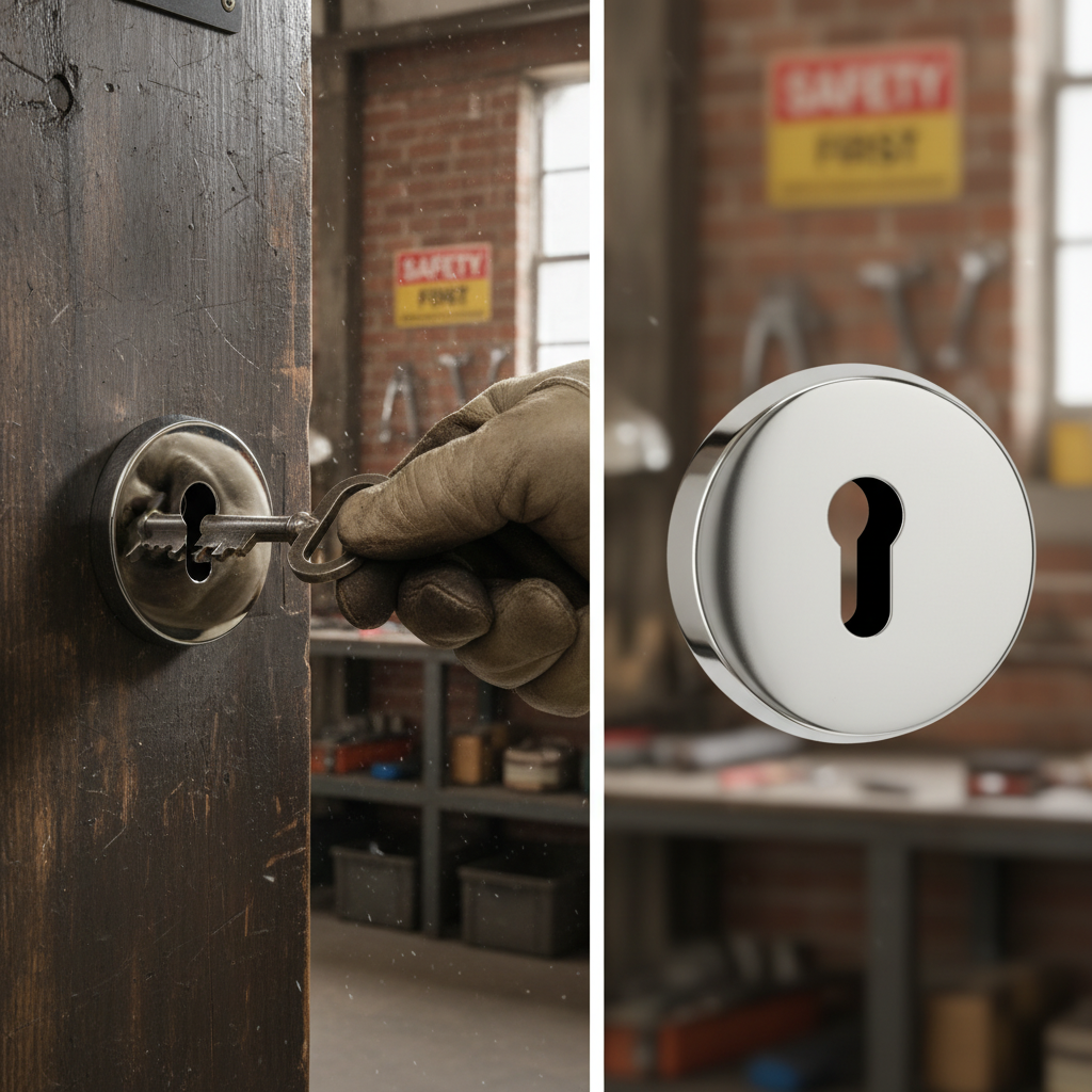 Round Key Escutcheon Pair with Polished Chrome Finish