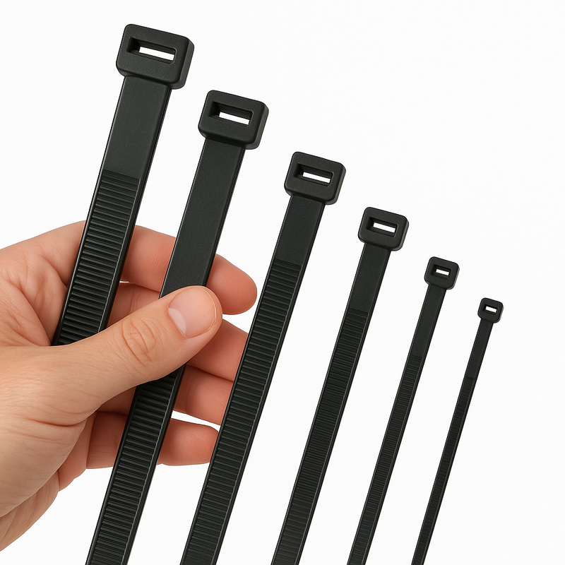 Premium 7.6mm Wide Nylon Zip Ties Heavy-Duty Black Natural Cable Fasteners 240mm 540mm Lengths