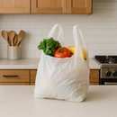 Premium Degradable White Carrier Bags Eco-Friendly Shopping Bags for Retail Grocery Use