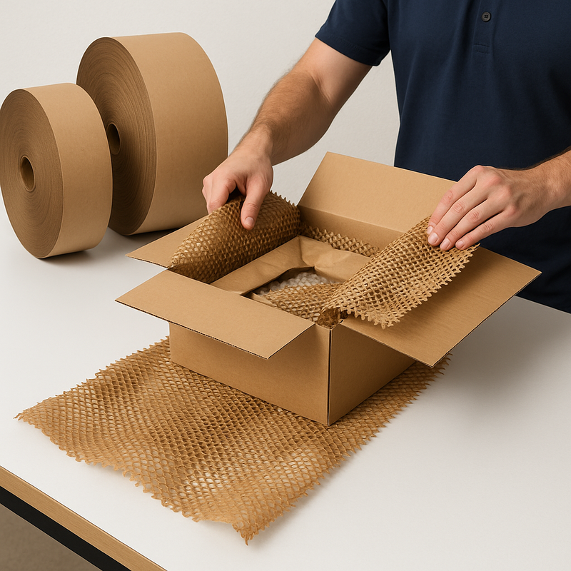 Heavy-Duty Corrugated Paper 75m Roll Professional Packaging for Fragile Goods & Courier Safe