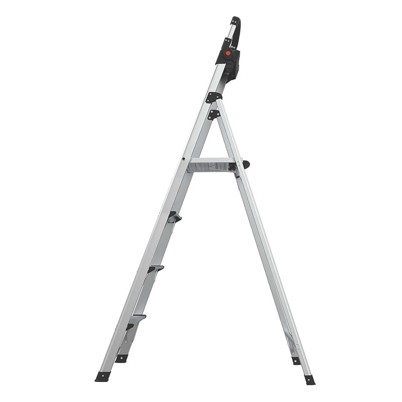 Ultra Durable Aluminium 4-Step Platform Step Ladder With Handrail - 1.8m