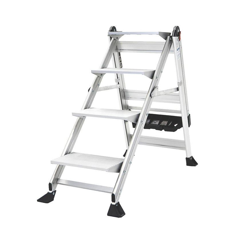 Professional Grade 4-Step Folding Step Stool With Platform For Home & Industrial Use