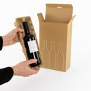 Heavy-Duty Bottle Postal Boxes Secure Tape-Free Wine Shipping Solution with Printed Fragile Design