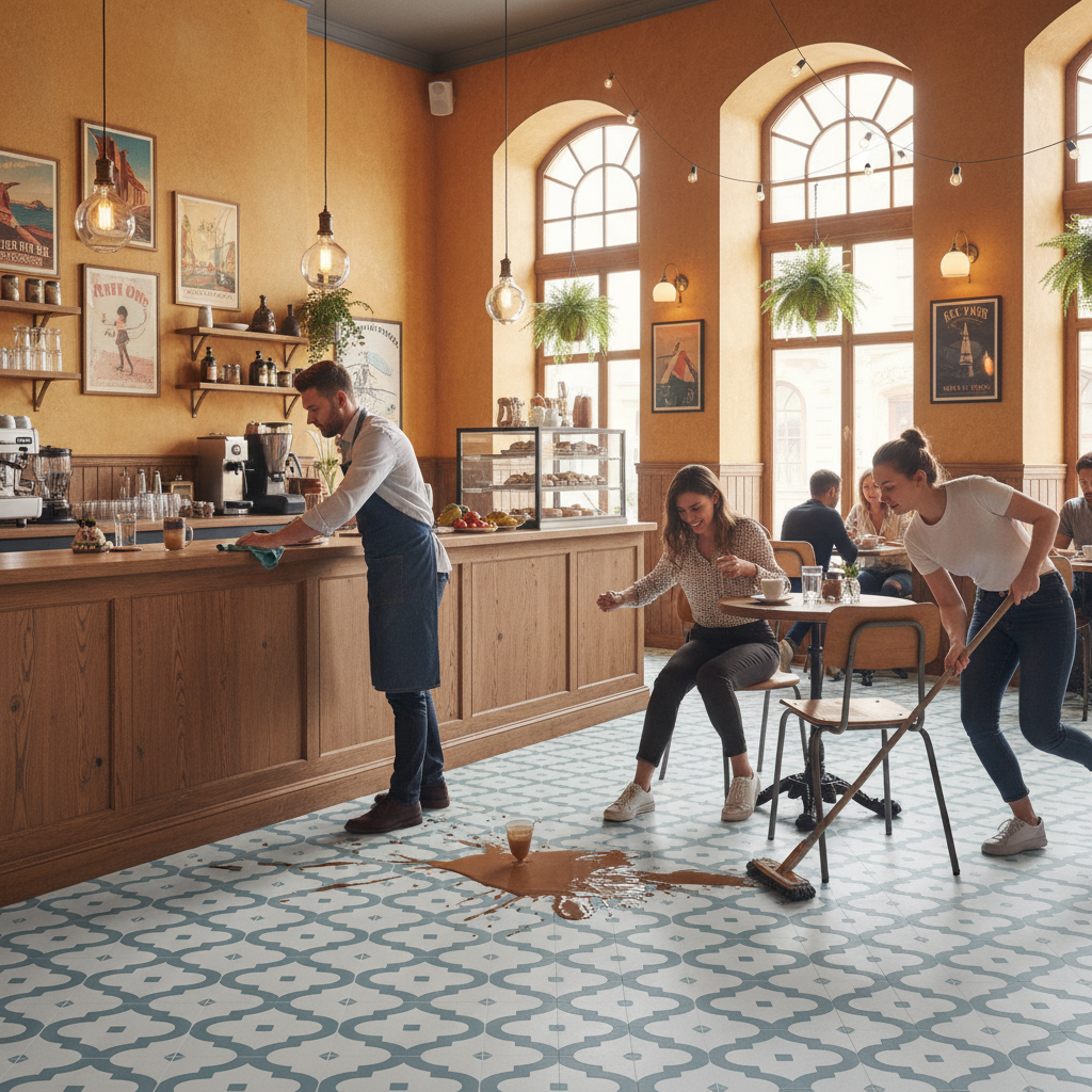 Retro Water-Resistant 8mm Laminate Flooring with Tile Effect
