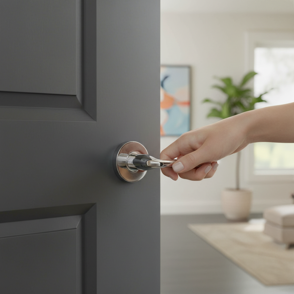 Designer Round Lever Door Handle Set