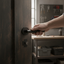 Matt Black Knurled Round Rose Lever Door Handle Set | Ergonomic Grip | Internal Doors