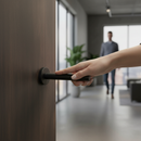 Modern Round Lever Door Handle with Matt Black Finish