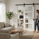 Internal White Primed Shaker 4 Light Clear Glass Sliding ...