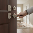 Lever On Round Rose Handle Set with Satin Nickel Finish