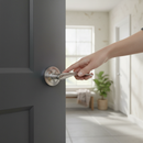 Modern Round Lever Door Handle with Satin Chrome Finish