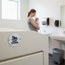 Premium Baby Change Symbol in Satin or Bright Stainless Steel Finish with Screws - Ideal for Commercial Use with 10 Year Guarantee