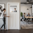 Internal White Door with Clear Glass Panel, 3-Panel Desig...