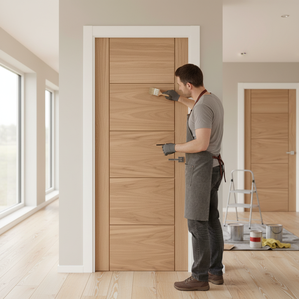 Premium Made-to-Measure Internal Oak Unfinished Parma Door - Customizable Design for Perfect Fit