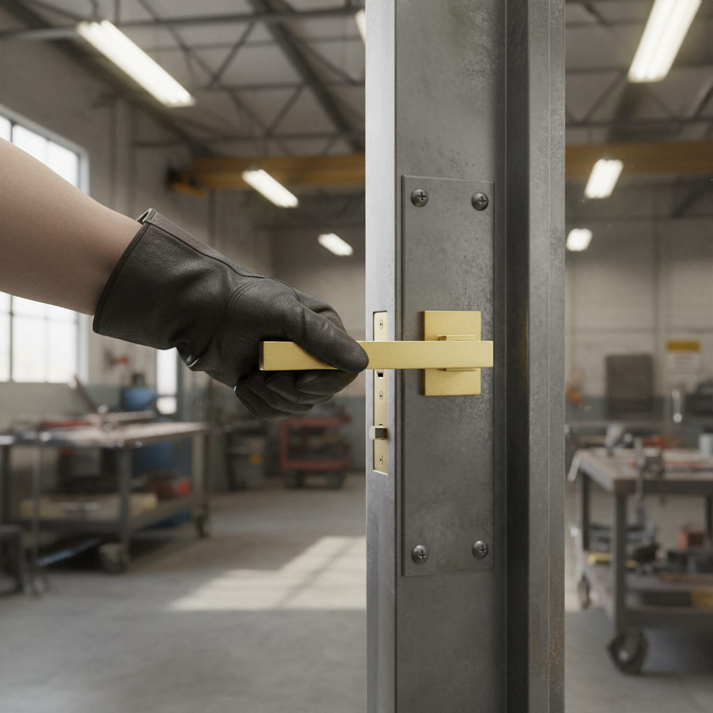 Satin Brass and Matt Black Square Rose Handle Pair