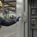 75mm Button Tipped Hinge Pair | Satin Chrome Finish | Heavy-Duty Steel Frame