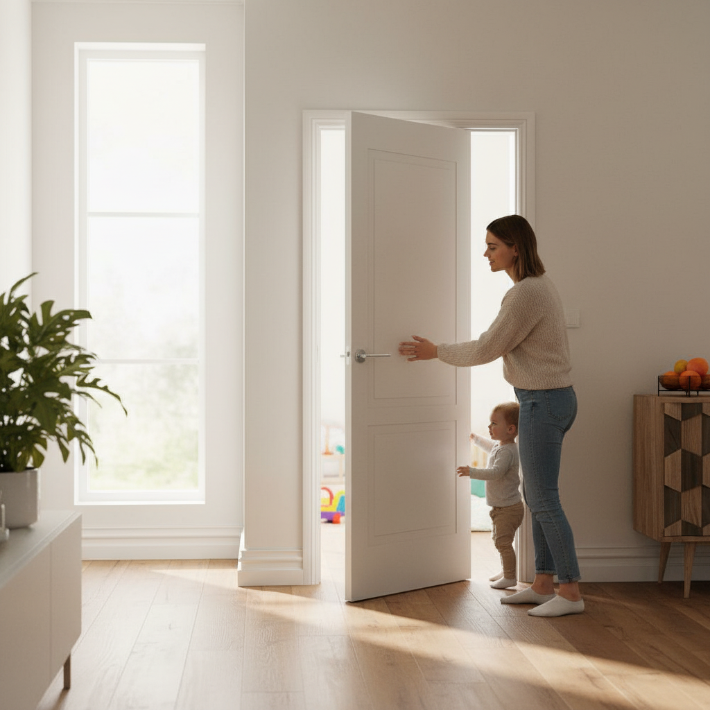 Internal Smooth Shallow Groove 2 Panel Door - Modern Desi...