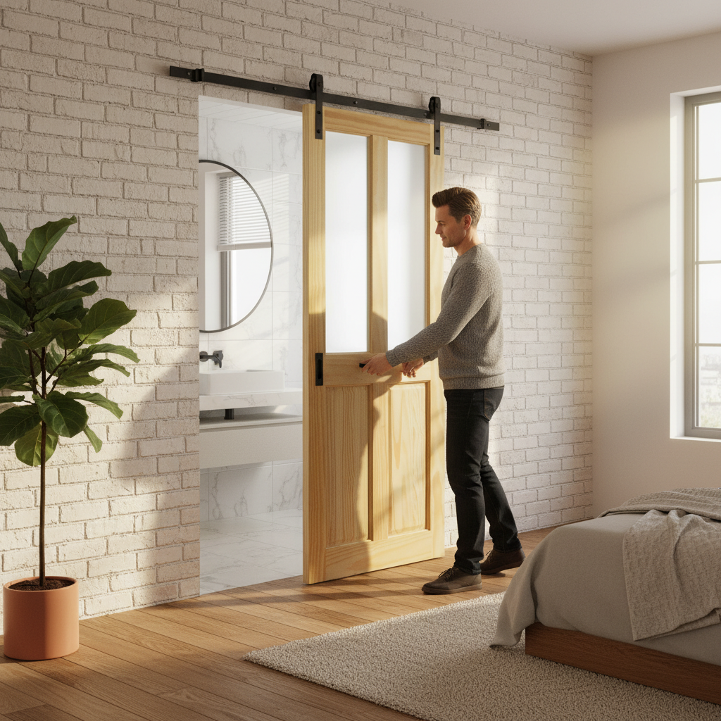 Clear Pine Internal Unfinished Sliding Door Set