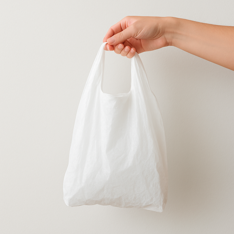 Premium Degradable White Carrier Bags Eco-Friendly Shopping Bags for Retail Grocery Use