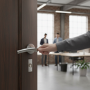 Two-Tone Chrome Lever On Round Rose Handle Set | Hinges & Mortice Latch Included