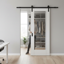 Internal Sliding Door Set with Clear Glass Pane and Black...