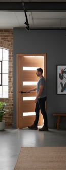 Premium Contemporary External Door with Frosted Glass Panels for Unique Entrances