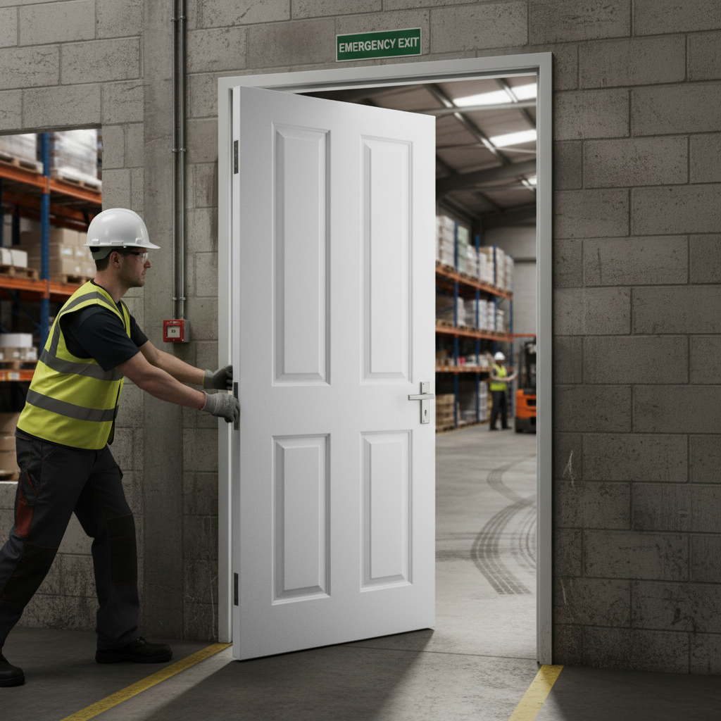 Premium Internal Primed Fire Door with Classic 4 Panel Design and FD30 Fire Rating for Enhanced Safety