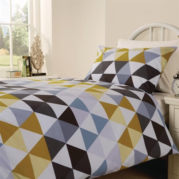 Essentials Geo Duvet Covers Olive