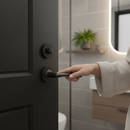 Premium Internal Bathroom Lever Handle Pack with Round Rose - Matt Black Finish for Modern Doors