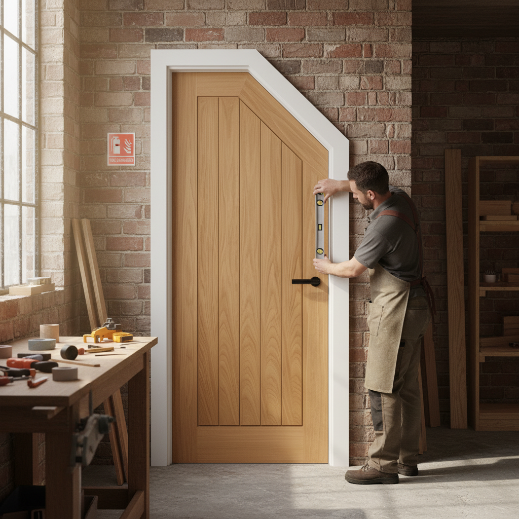 Fully Finished Angled Under-Stair Cupboard Door