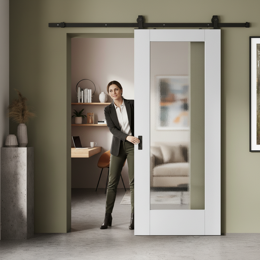 Internal Sliding Door with Ocean Glass Panel