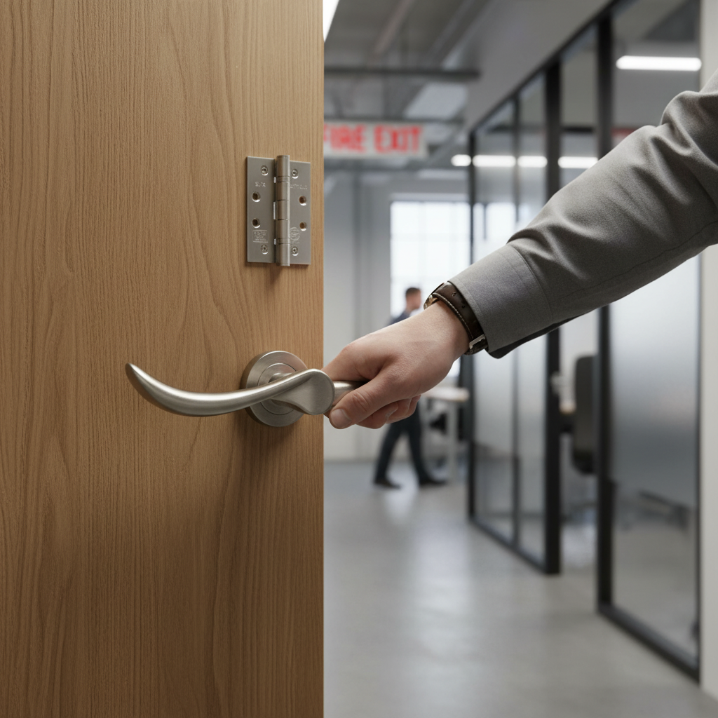 CE13 Fire Door Handle Set with Round Lever Design