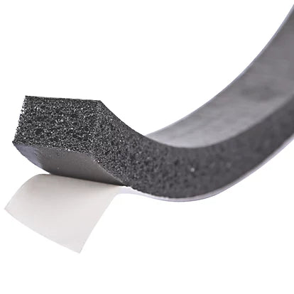 Professional Grade Self-Adhesive Jumbo Black Rubber Foam Weatherstrip For Outdoor Use - 3m