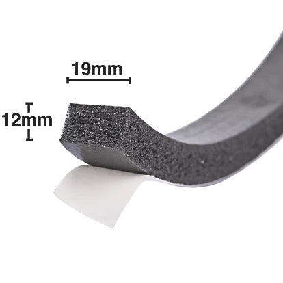 Professional Grade Self-Adhesive Jumbo Black Rubber Foam Weatherstrip For Outdoor Use - 3m