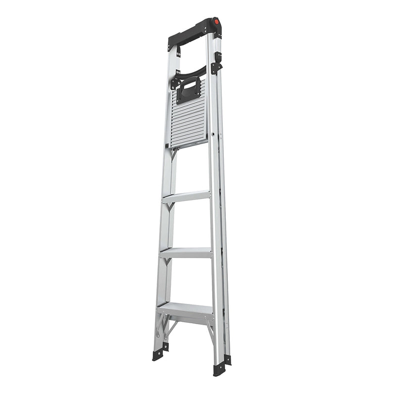 Ultra Durable Aluminium 4-Step Platform Step Ladder With Handrail - 1.8m