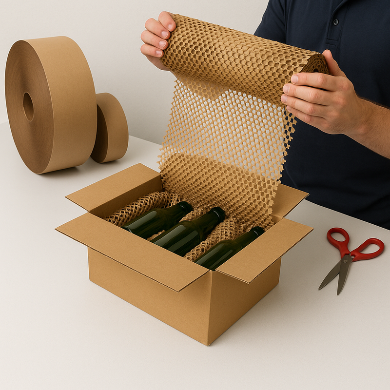 Heavy-Duty Corrugated Paper 75m Roll Professional Packaging for Fragile Goods & Courier Safe