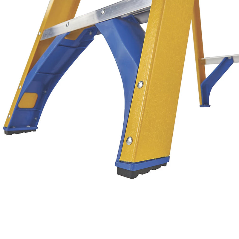 Professional Fibreglass 12-Step Swingback A-Frame Step Ladder For Indoor & Outdoor Use