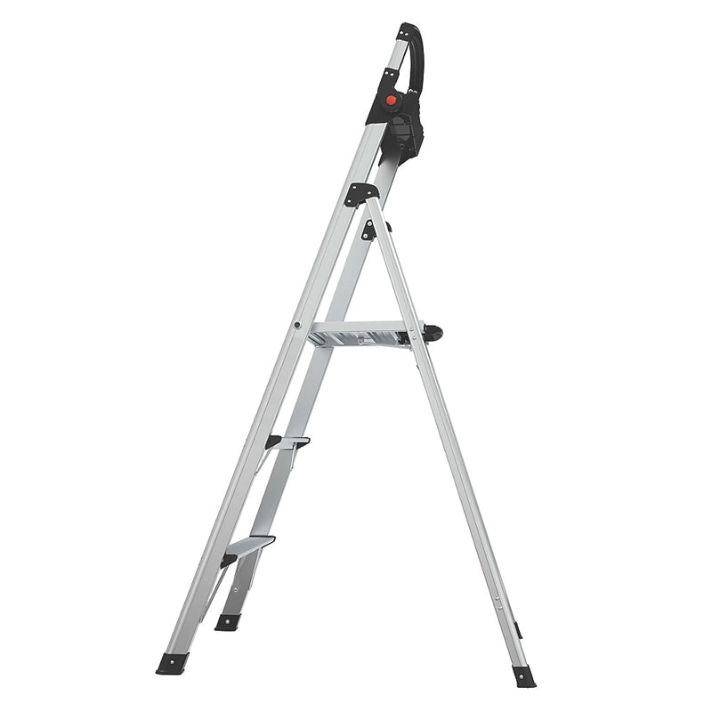 Premium Aluminium Lightweight 3-Step Platform Ladder With Handrail - 1.5m