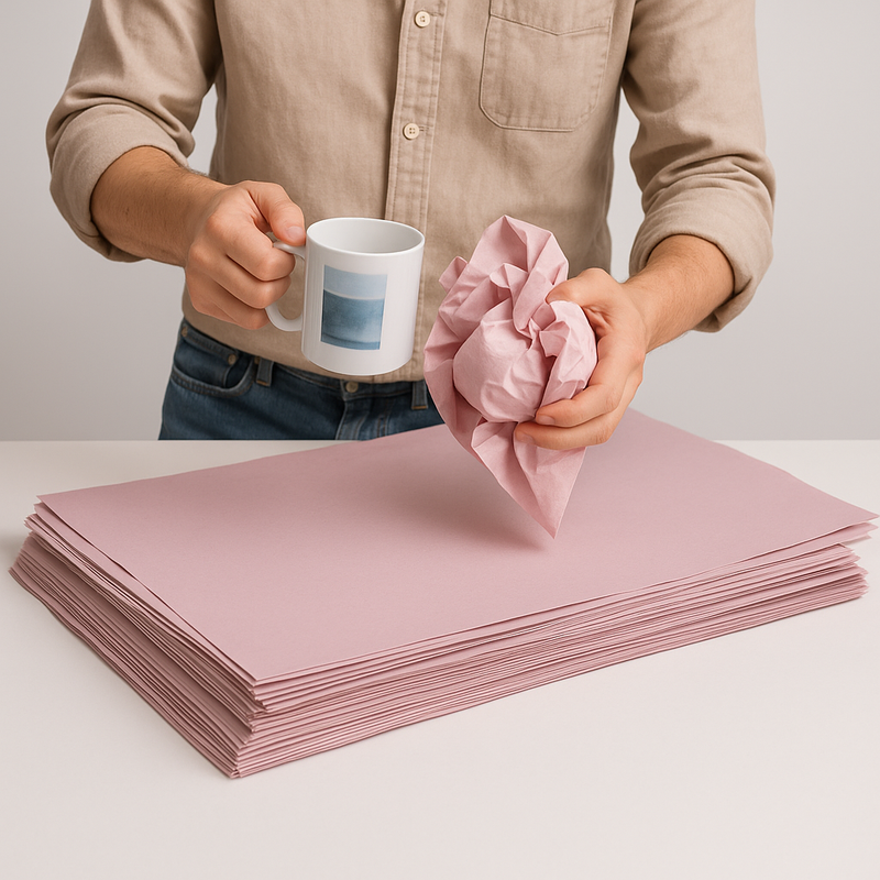 High-Performance Pale Pink Tissue Paper 16gsm Vibrant Machine Glazed Sheets for Wrapping Crafting  Retail Displays