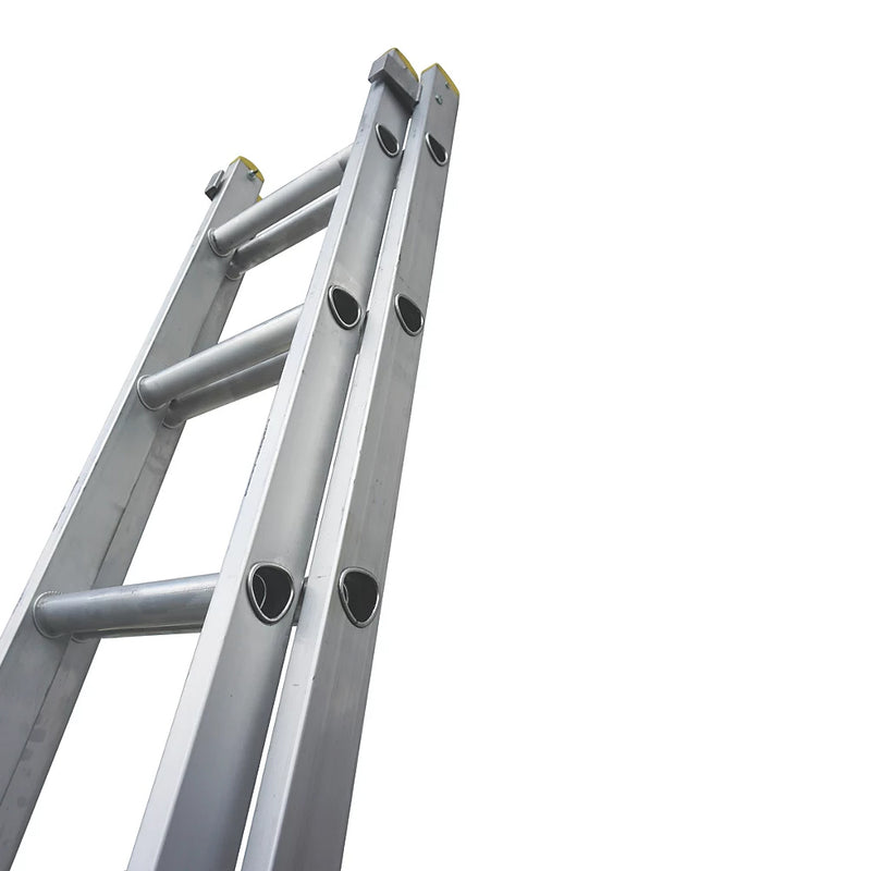 Industrial Grade Aluminium Double Extension Ladder For Trade Work - 7.03m